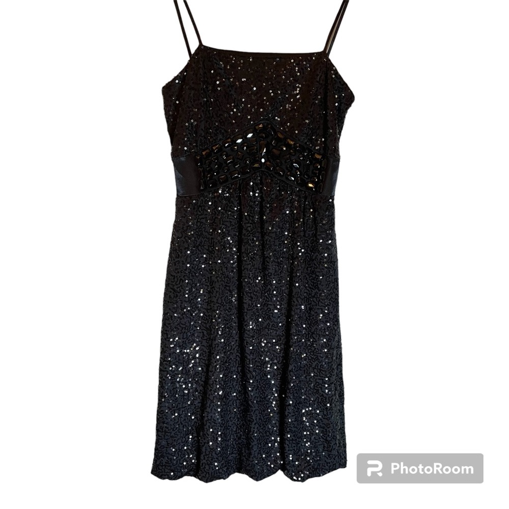Little Black Dress by Cache NWT Sequin Spaghetti Strap Size 4